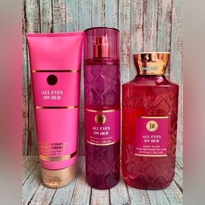 ✨Bath & Body Works All Eyes On Her Pink Body Care Trio Brand New✨